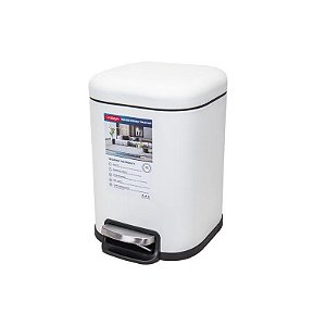 Lixeira de Aço Inoxidável 6L Branca