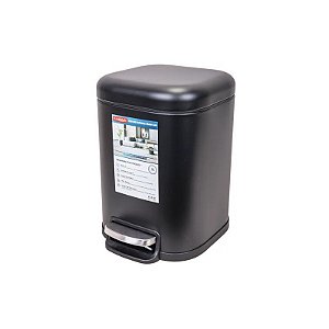 Lixeira de Aço Inoxidável 6L Preto Fosco