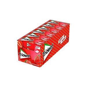 Chiclete Trident Americano Morango Sem Açúcar Caixa 24x13,5G