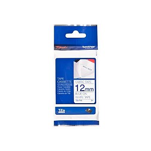 Fita para Etiquetadora Brother P-Touch TZE-FA3 12 MM - Azul/Branco 3 Metros