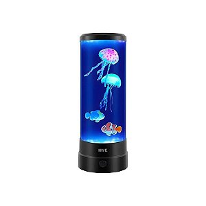 Luminária de Aquário Hye Colorful Aquarium Lamp HYE-9901 - com Controle - Recarregável - Preto