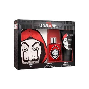 Kit Perfume La Casa de Papel Água de Colônia 100ML + Sabonete Líquido 150ML + Necessaire