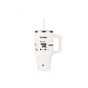 Garrafa Térmica Terrano Spotie Cup - 946ml - com Canudo - Branca