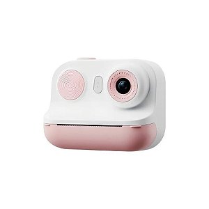 Câmera Digital Satélite A-DV918 - com Impressora Térmica - Tela 2.4" - Recarregável - Rosa e Branco