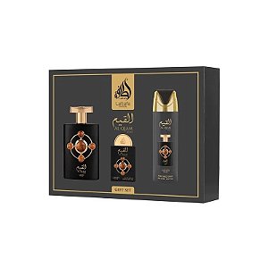 Kit Lattafa Al Qiam Gold Presente Edição Perfume Eau de Parfum Unissex - 3 Unidades