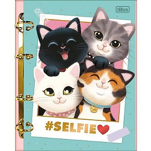 Caderno Tilibra Argolado Purrfect Cats - 80 Folhas