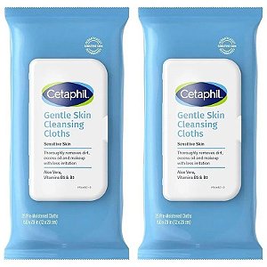 Kit Toalhas Desmaquilhantes Cetaphil Gentle Skin Dry Cleansing Cloths (2 de 25 Unidades)