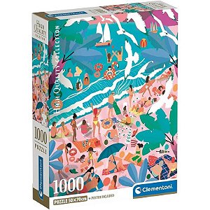 Quebra-Cabeça Domingo na Praia Coleção de Alta Qualidade Clementoni - 39938 (1000 peças)