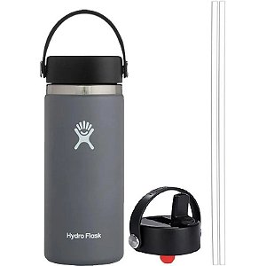 Botella Térmica Hydro Flask W16BTS010 473mL + Tapa WSF001 - Gris