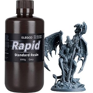 Resina Rápida para impressora 3D Elegoo Standard 1Kg - Cinza