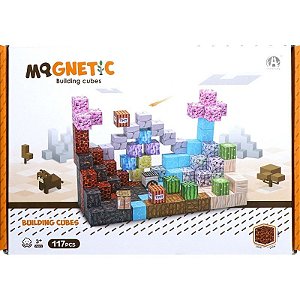 Jogo de Cubos Magnéticos de Construção Magnetic Chuang Huang - CH1355 (117 peças)