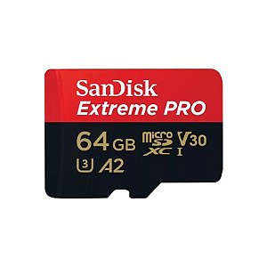 Cartão de Memória Sandisk Extreme Pro SDSQXCU-064G-GN6MA - 64GB - Micro SD com Adaptador - 200MB/s