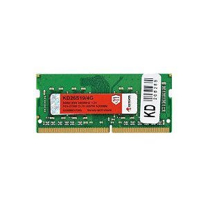 Memória para Notebook Keepdata, DDR4 4GB (1x4GB), 2666MHz, SO-DIMM, KD26S19/4G, Preto