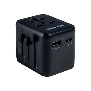 Adaptador Universal de Tomada Verbatim UTA-02 20 W - Preto (49544)