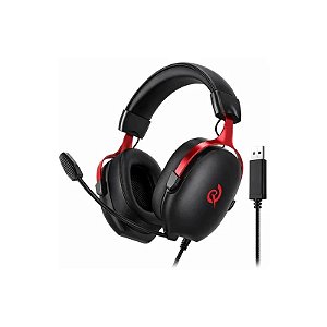 Fone Gamer QCY Heroad VN200 Pro BH25H7GMA USB - Preto e Vermelho