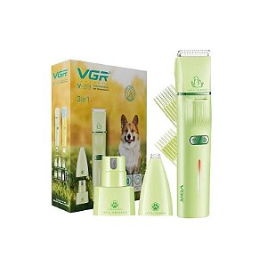 Aparador de Pelos VGR V-219 - para Cachorro - Recarregável - Verde