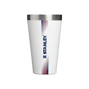 Copo Térmico Stanley The Stacking Pint 473ML - Equipe Branco Azul Escuro
