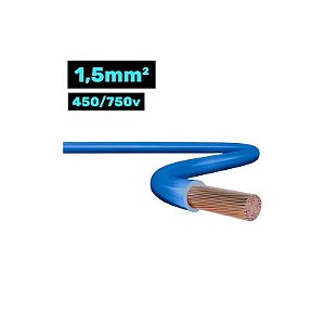 Cabo Flexível 450/750V 1,5mm 100m Azul