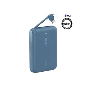 Carregador Portátil Belkin Boostcharge 10K com Cabo Integrado Azul - BPB021FQBL