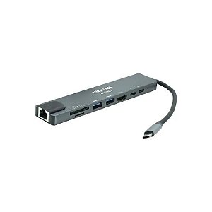 Hub Satélite A-HUBC54 - 8 Portas - USB - Cinza