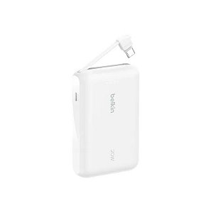 Carregador Portátil Belkin Boostcharge 10.000 mAh Cabo Integrado USB-C Branco - BPB021FQWH