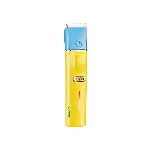 Cortador de Pelo para Animais de Estimação VGR V-219 3 Em 1 Recarregável - Amarelo/Azul Claro