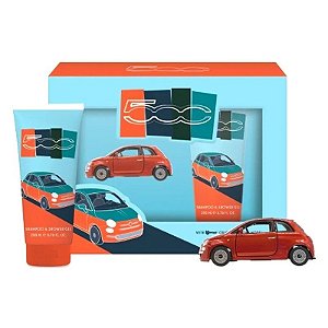 Kit de Shampoo + Gel de Banho Fiat 500 - 200mL + Carrinho