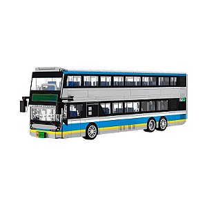 Jogo de Blocos de Construção Intercity Bus Double-Decker Electic Bus Wange - 4974 (491 Peças)