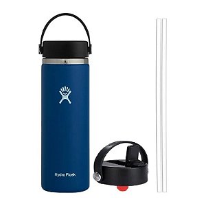 Garrafa Térmica Hydro Flask W20BTS407 591mL + Tapa WFS001 - Azul Escuro