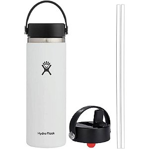 Garrafa Térmica Hydro Flask W20BTS110 591mL + Tampa WFS001 - Branca