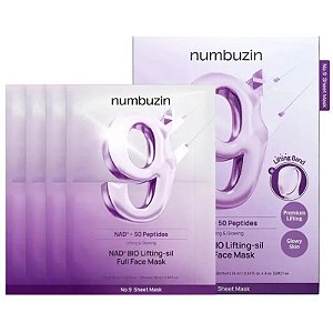 Máscara Facial Numbuzin N.9 NAD+ 50 Peptídeos Bio Lifting-Sil (4 Unidades)