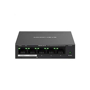 Hub Switch Mercusys MS105GP 5 Portas 4 PoE 65W Gigalan