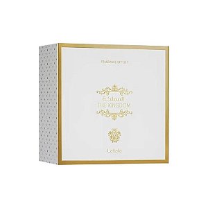 Kit Perfume Lattafa The Kingdom - Água de Perfume - Unissex - 3 Em 1 - 100ML + 12ML + 100ML