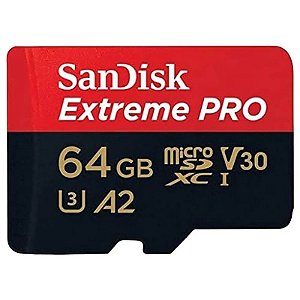 Cartão de Memória micro SD Sandisk 64GB Extreme PRO SDXC/UHS-I 200MB/s