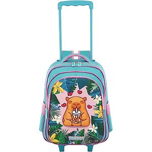 Mochila com Rodas Trendy 30107 - Azul Aqua
