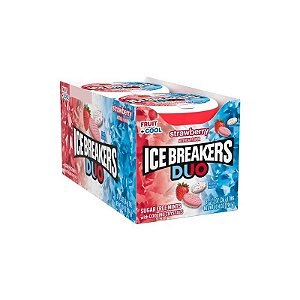 Caixa de Balas Ice Breakers Fruit + Cool Morango com 8 unidades de 36g