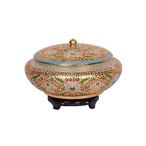 Centro de Mesa de Porcelana Oriental com Tampa