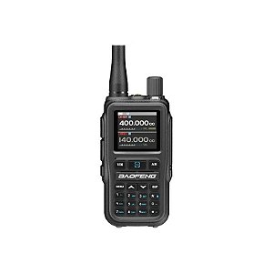 Rádio Walkie Talkie Baofeng UV-5RMINI - Banda Dupla - 5W - 128 Canais - Preto