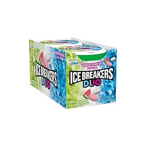 Balas Ice Breakers Fruit + Cool Melancia Caixa 8x36G