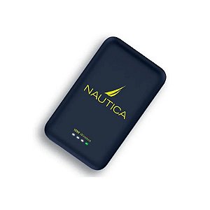 Carregador Portátil Sem Fio Nautica PB205 Urban Magnetic 5000MAH - Azul-Marinho/Amarelo