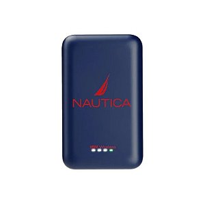 Carregador Portátil Sem Fio Nautica PB205 Urban Magnetic 5000mAh - Azul-Marinho/Vermelho