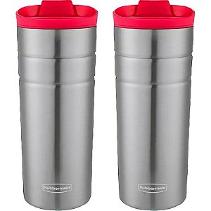 Jogo de Vasos Térmicos Rubbermaid 473ml - Rosa/Rosa (2 Peças)