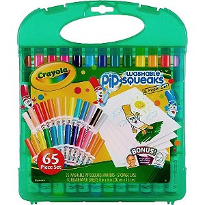 Estojo Crayola Pip - Marcadores Laváveis Squeaks 04-5227 (65 peças)