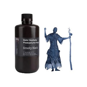 Resina para Impressora 3D Elegoo Lavável com Água 1.0 - Preto Esfumaçado 1KG