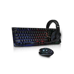 Teclado Vivitar Lvlup + Kit LU745-NOC-STK-6 Mouse + Fone de Ouvido