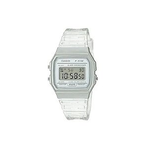 Relógio Unissex Digital Casio Vintage F-91WS-7DF Branco