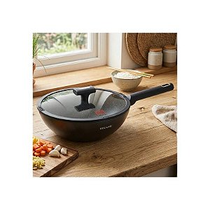 Wok Antiaderente Ucc Life para Indução 28CM Preto/Cinza