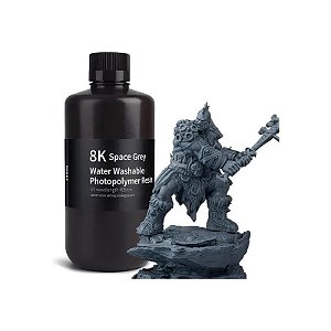 Resina para Impressora 3D Elegoo 8K Lavável com Água - Cinza Espacial 1KG