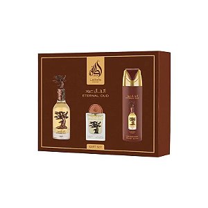 Kit Presente Lattafa Pride Eternal Oud Eau de Parfum Unissex - 3 Unidades