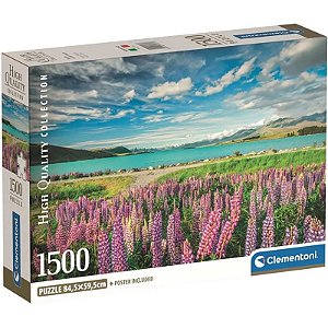 Quebra-cabeça Lupins no Lago Tekapo Coleção de Alta Qualidade Clementoni - 31731 (1500 peças)